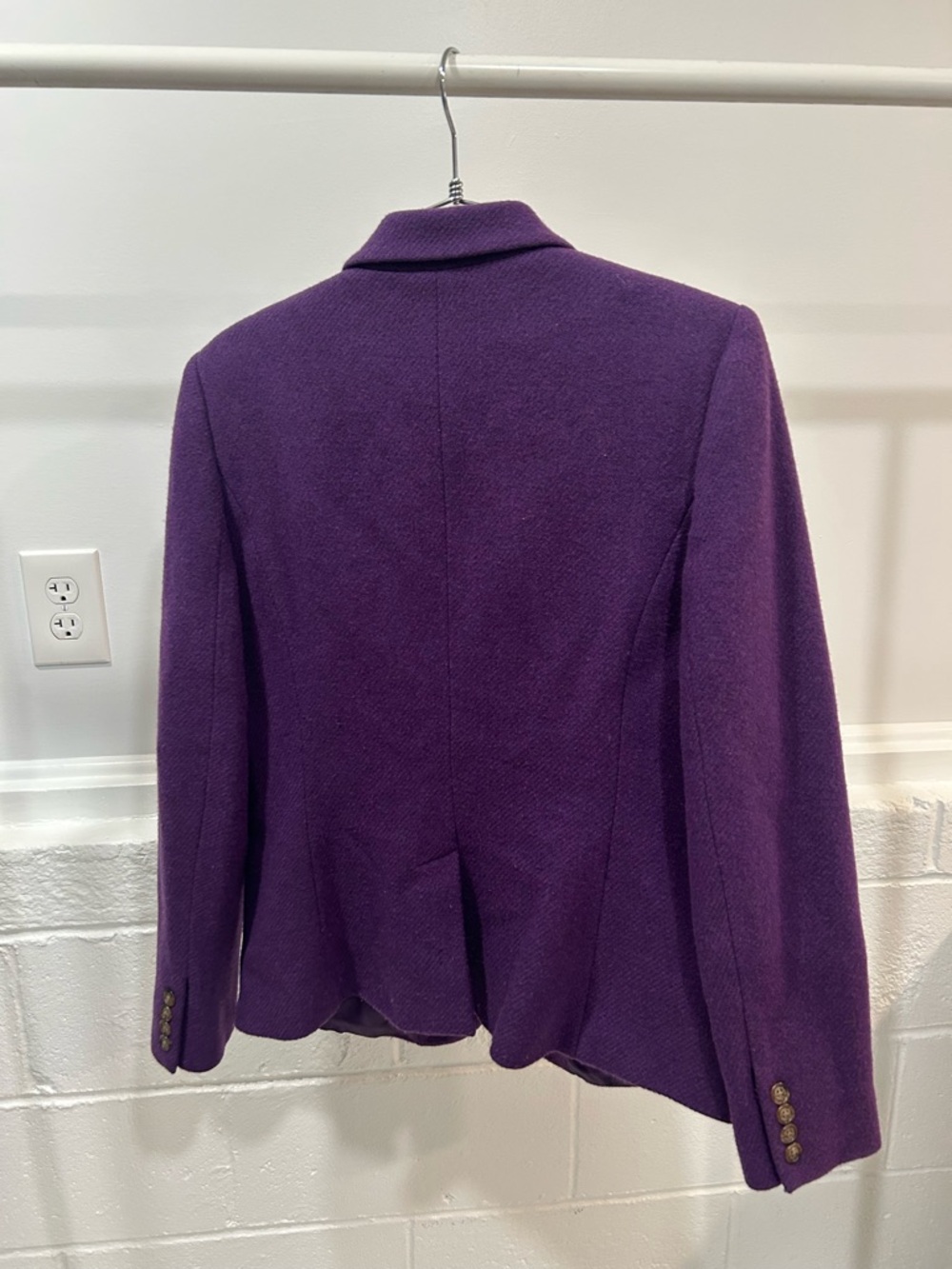 Ralph Lauren Purple Wool-Blend Tailored Blazer - Picture 3 of 3